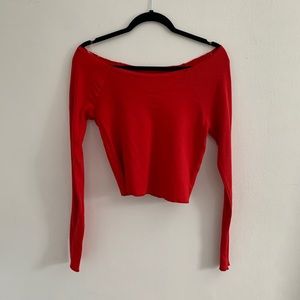 pacsun red off the shoulder top